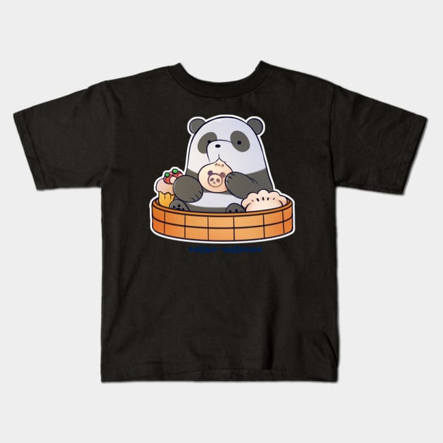 Panda Bear Dim Sum Kids T-Shirt by arisachibara